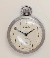 Ruhla fém zsebóra, működik, mutató forgatása akadozik, d:5 cm