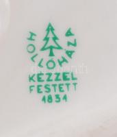 Hollóházi nyuszi pár, kézzel festett, jelzett, hibátlan, m:7 cm