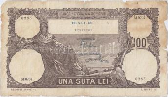 Románia 1940. 100L T:IV Romania 1940. 100 Lei C:G Krause 50
