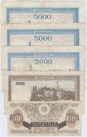 Románia 1941-1947. 100L + 500L + 5000L (3x) T:III,III-
Romania 1941-1947. 100 Lei + 500 Lei + 5000 L...