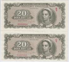 Románia 1950. 20L (2x) T:III Romania 1950. 20 Lei (2x) C:F Krause 84