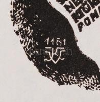 Olvashatatlan jelzéssel: Petőfi Bordal, ex libris Tóthpál István, fametszet, papír, 15,5×8 cm