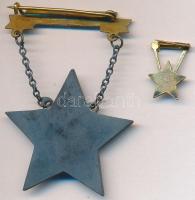 ~1950. "Sztahanovista" zománcozott kitüntetés miniatűrrel tokban T:2-