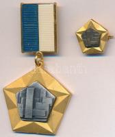 1972. "Az Építőipar Kiváló Dolgozója" zománcozott kitüntetés miniatűrrel és igazolvánnyal dísztokban T:2