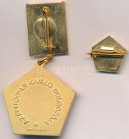 1972. "Az Építőipar Kiváló Dolgozója" zománcozott kitüntetés miniatűrrel és igazolvánnyal ...