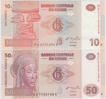 Kongói Demokratikus Köztársaság 2003. 10Fr + 2007. 50Fr T:I
Congo Democratic Republic 2003. 10 Franc...