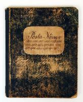 1895-1912 Felvidéki postakönyv, nagyrészt egyházügyi bejegyzésekkel, folyamatosan vezetve az 1895-1912 közötti évekre.