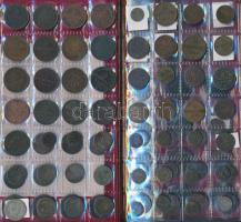 Német Államok 1820-1871. 145db-os pfenning, kreuzer, groschen fémpénz gyűjtemény éremtartó albumban ...