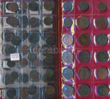 Német Államok 1820-1871. 145db-os pfenning, kreuzer, groschen fémpénz gyűjtemény éremtartó albumban ...