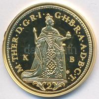 DN "Magyar aranypénzek utánveretben - Mária Terézia 2 dukát" aranyozott Ag emlékérem (5.5g...