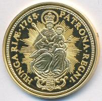 DN "Magyar aranypénzek utánveretben - Mária Terézia 2 dukát" aranyozott Ag emlékérem (5.5g...