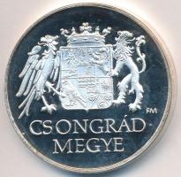 Fritz Mihály (1947-) 1993. "Csongrád Megye" a Megyei Önkormányzatok Országos Találkozójára kiadott ezüstözött Cu emlékérem tanúsítvánnyal (43mm) T:PP