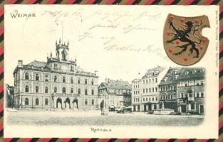 Weimar, rathaus / town hall, crest, Emb. Verlag Paul Deylig (EK)