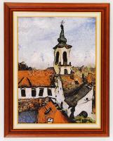 Beszedics Gábor: Szentendre. Giclée, kasírozott vászon, jelzett, újszerű keretben, 40×30 cm