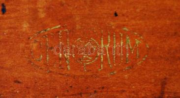 cca 1890 Centrum márkájú mérnöki vonalzó, jelzett (Schröder Darmstadt) pecséttel, 106×28 cm