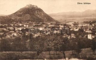 Déva, templom, vár, Kroll Gyula kiadása / church, castle