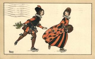 Skating renaissance couple s: Florence Hardy