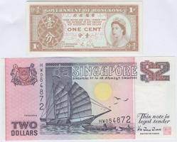 Hong Kong 1986-1992. 1c + Szingapúr 1998. 2$ T:I-,II-
Hong Kong 1986-1992. 1 Cent + Singapore 1998. ...