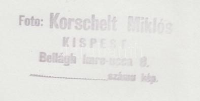 cca 1940 Kassa, a Fő utca kertészeti díszítése, pecséttel jelzett, feliratozott, 24x18 cm