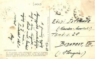 Le Paquebot Atlantique apres le tragique incendie declare dans la Mer de la Manche; Cherbourg / Line...