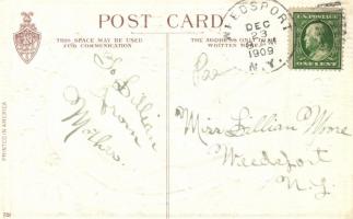 Christmas, baroque girl Emb. litho