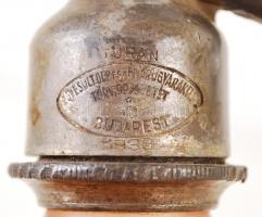 "Schmidt Antal szikvízgyára" feliratú szódásüveg, hibátlan, jelzett, m:19 cm