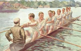 Rudersport, Raphael Tuck & Sons Oilette No. 975. / rowing, Studentica (fl)