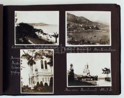 1928-1932 198 db fotó nagyalakú albumba ragasztva: különféle utazásokon készült családi fényképek, k...