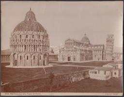 cca 1860-1890 Pisa, a Dóm-tér látképe; az Edizioni Brogi-sorozat 3438. számú darabja, 25×19,5 cm