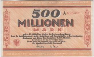 Németország/Weimari Köztársaság/Dortmund 1923. 500.000.000M T:III Germany/Weimar Republic/Dortmund 1923. 500.000.000 Marks C:F