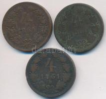 1860B-1864B 4Kr Cu (3x) T:2-,3