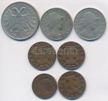 Ausztria 1924. 200K + 1000K + 1925. 10Gr + 1927-1929. 2Gr (2x) + 1934. 1Sch + 1936. 1Gr T:2
Austria ...