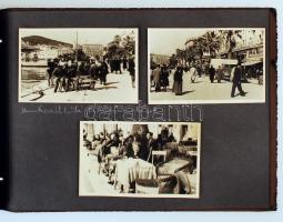 1939-1941 147 db fotó nagyalakú albumba ragasztva: különféle utazásokon készült érdekes családi fény...