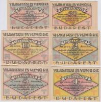 Budapest 1920. 20f + 50f + 1K + 2K + 5K + 10K "Világítási és Vízmű Rt." utalvány borítékba...