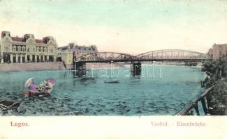 Lugos, Vashíd, Dél-Magyarországi Bank, Auspitz Adolf kiadása / iron bridge, bank (r)