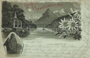 1899 Vierwaldstätter See, Schiller Stein, floral litho (EK)