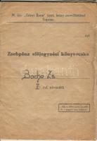 soproni Zsrínyi Ilona tiszti leánynevelőintézet zsebpénz előjegyzési könyvecske