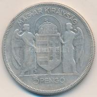 1930. 5P Ag "Horthy jobbra" T:3 Adamo P8