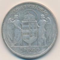 1930. 5P Ag "Horthy jobbra" T:3 Adamo P8
