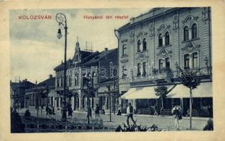 Kolozsvár, Hunyadi tér / square, shops (EK)