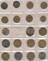 Vegyes fémpénz gyűjtemény 12db berakólapon afrikai országokból, közte Szaúd-Arábia, Jordánia pénzei ...