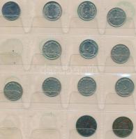 Vegyes fémpénz gyűjtemény 15db berakólapon főleg afrikai országokból, közte Holland Kelet-India, Mad...