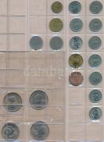 Vegyes fémpénz gyűjtemény 15db berakólapon főleg afrikai országokból, közte Holland Kelet-India, Mad...