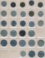 Vegyes fémpénz gyűjtemény 15db berakólapon főleg afrikai országokból, közte Holland Kelet-India, Mad...