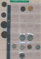 Vegyes fémpénz gyűjtemény 15db berakólapon főleg afrikai országokból, közte Holland Kelet-India, Mad...