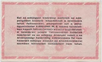 1946. 1.000.000AP fehér papír, számozás nélkül T:II-
Adamo P53B