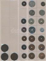 Vegyes fémpénz gyűjtemény 16db berakólapon ázsiai és afrikai országokból, közte Szíria, Laosz, Kambo...