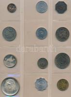 Vegyes fémpénz gyűjtemény 16db berakólapon ázsiai és afrikai országokból, közte Szíria, Laosz, Kambo...