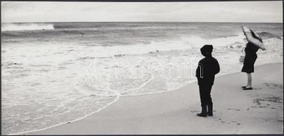 cca 1970 Magyar Alfréd: Balti tenger, feliratozott vintage fotóművészeti alkotás, 12x24 cm