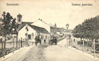 Szentendre - 4 db régi városképes lap, ebből 3 db egyforma, Dumtsa Jenő utca, valamint egy vasút-villamos állomás